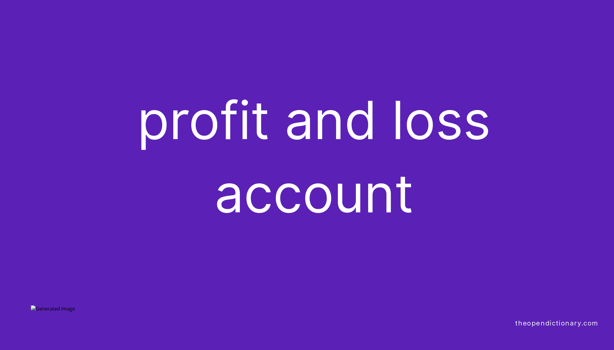 Profit And Loss Account Meaning In Tamil